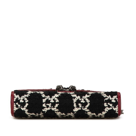 Gucci GG Dionysus Chain Shoulder Wallet Black Red Tweed Leather - Picture 3 of 8